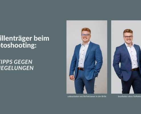 Brillenträger beim Fotoshooting: Tipps gegen Spiegelungen