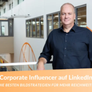 Patrick Schlüter, Geschäftsführer von Globus Koblenz, als Corporate Influencer auf LinkedIn. Das professionelle Porträtbild zeigt ihn im Markt mit Unternehmensbranding im Hintergrund.