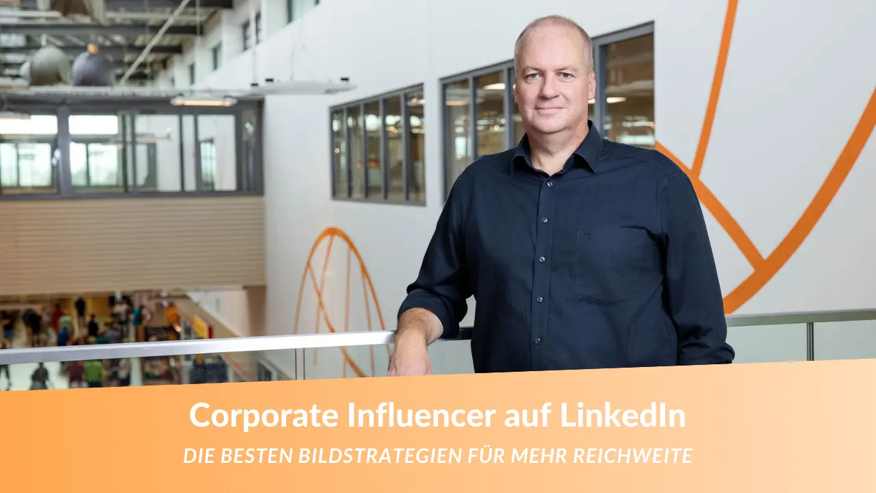 Patrick Schlüter, Geschäftsführer von Globus Koblenz, als Corporate Influencer auf LinkedIn. Das professionelle Porträtbild zeigt ihn im Markt mit Unternehmensbranding im Hintergrund.