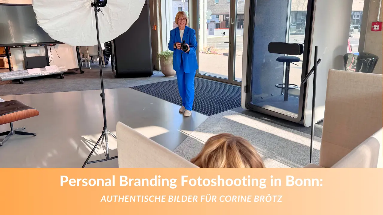 Personal Branding Fotoshooting in Bonn – Karina Schuh fotografiert Corine Brötz in den modernen Räumen von designfunktion.